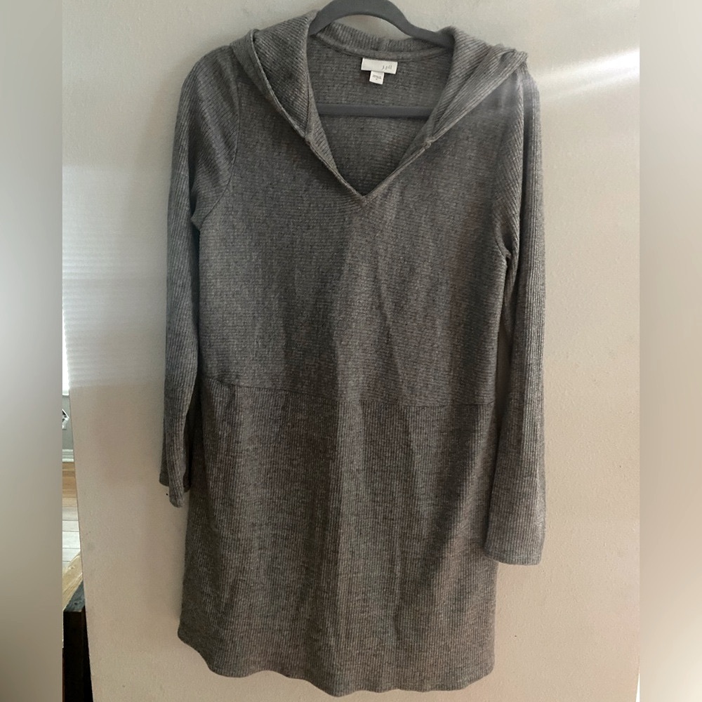 J. Jill Hooded Long Sleeve Tunic Size Small Gray